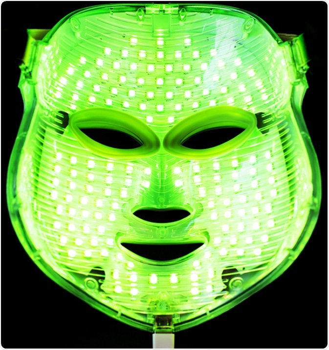 Light rejuvenating mask for facial skin therapy. Image Credit: Victoria Shapiro / Shutterstock