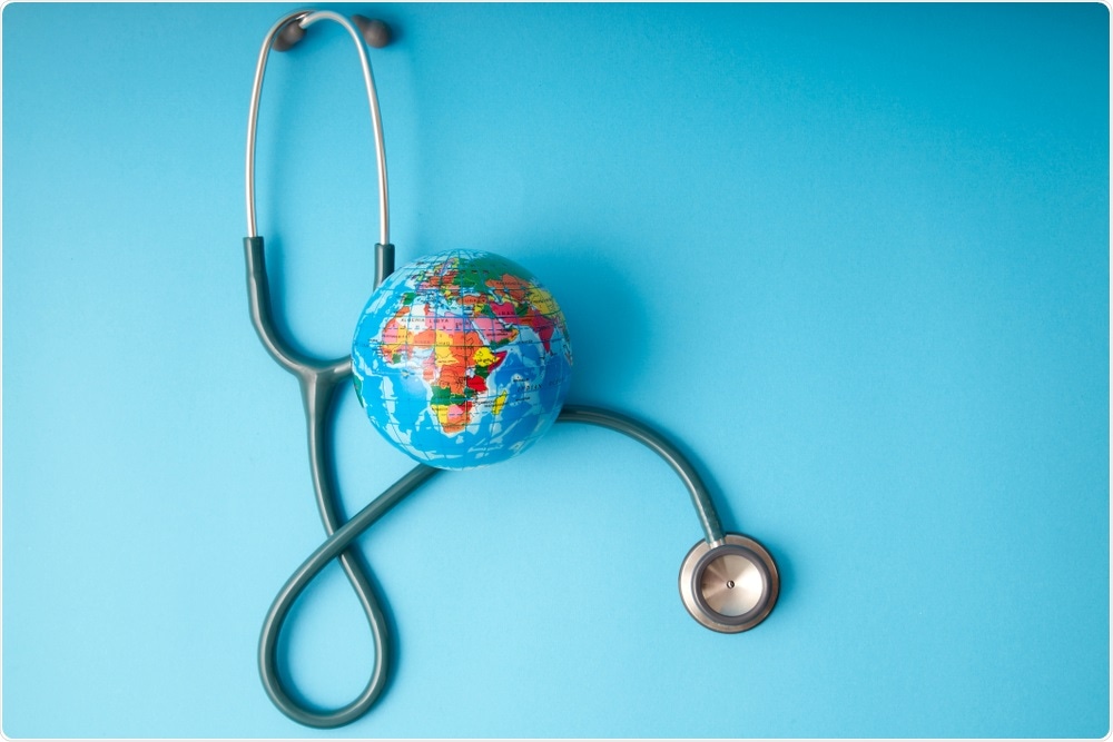 World health - stethoscope and mini globe