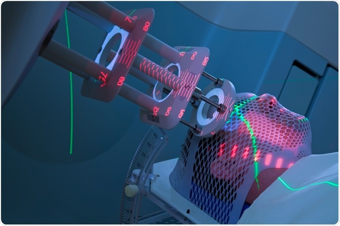 Person undergoing radiotherapy