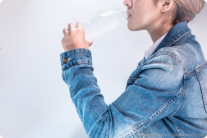 woman drinking water