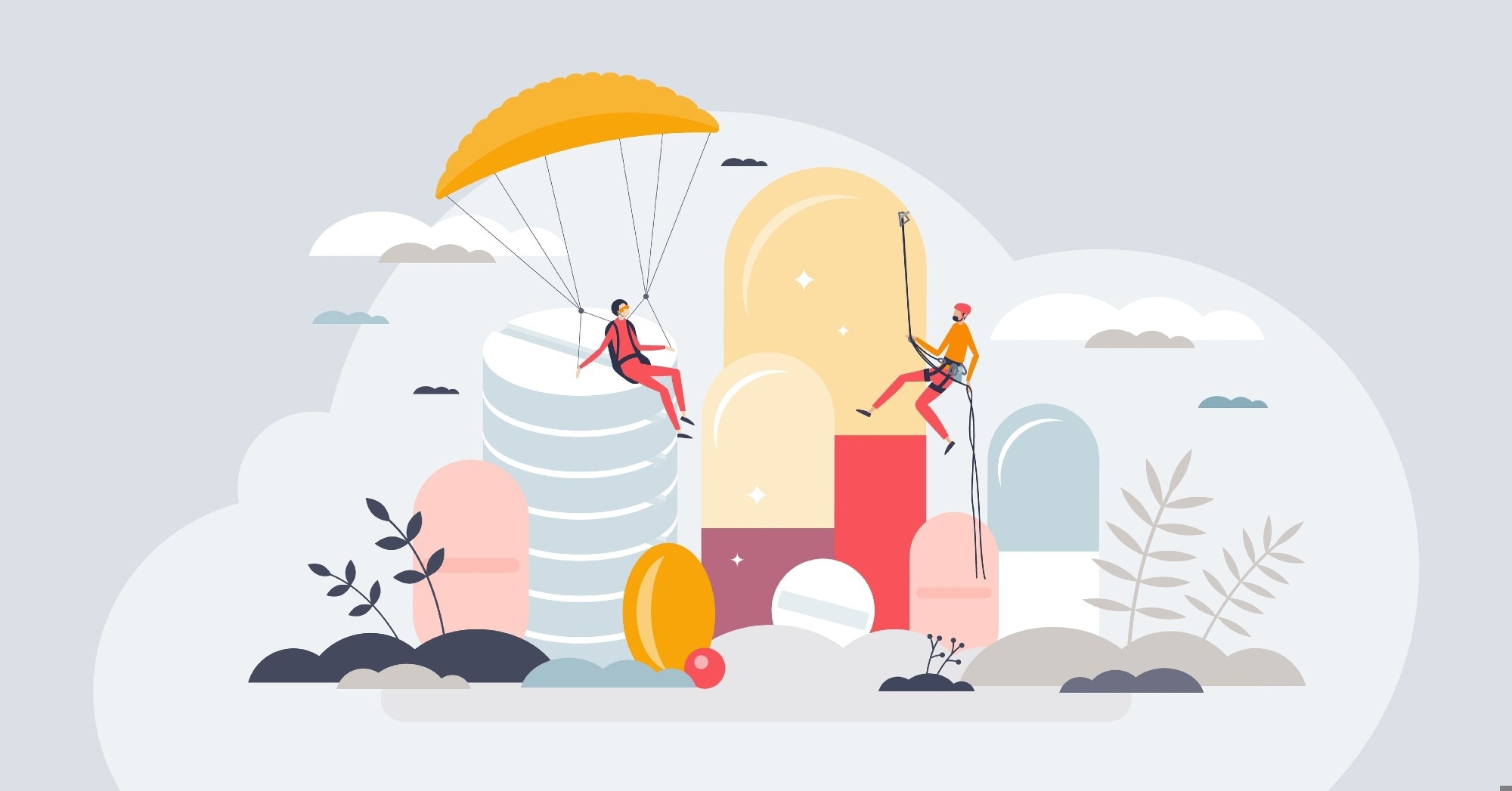 Hyperactivity disorder drugs and pharmacy treatment for mental problems vector illustration.