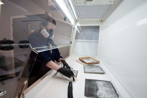 Preserving aerial photography with recirculating fume cupboards