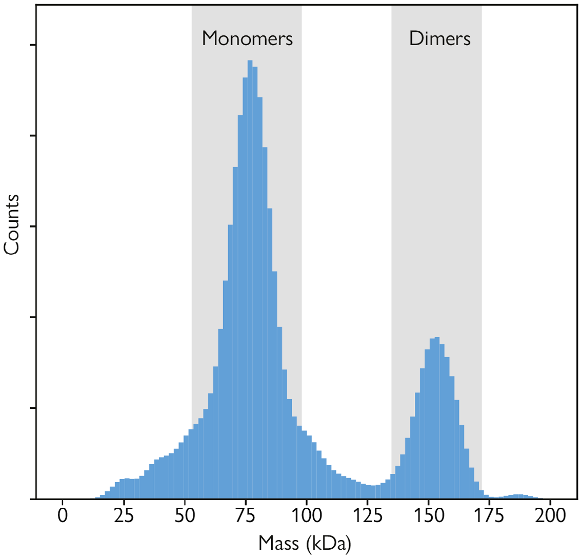 Measuring oligomerization with mass photometry