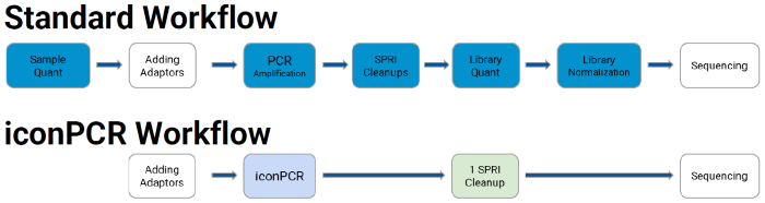 Simplified workflow using standard reagents and consumables