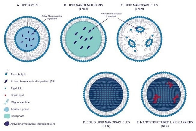 Overview of the different classes of lipid-based nanoparticles