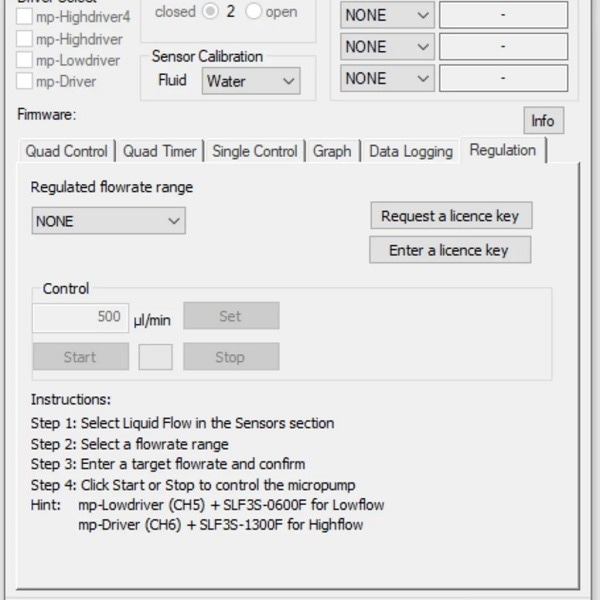 Software for microfluidic flow rates