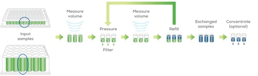 Big Tuna—Automated buffer exchange solution