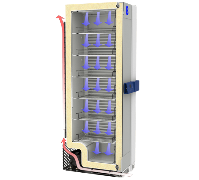 F380 laboratory freezer with 318 L capacity and precise -32 °C control