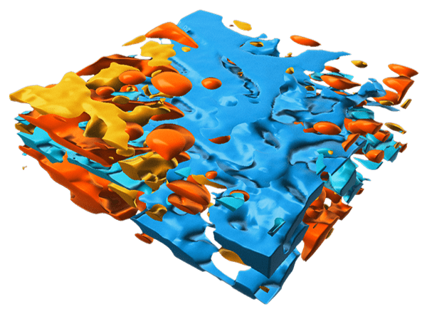 3D Raman image of a cosmetic emulsion rendered in Imaris.